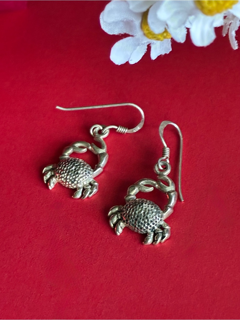 925 Silver Crab Dangle Earrings - Coastal Charm